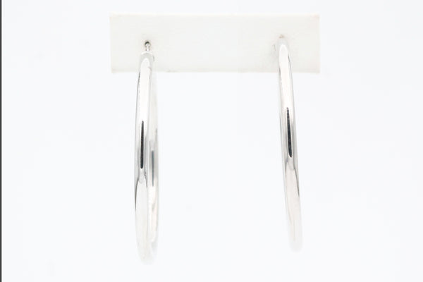 Small Tube Hoop Earrings, 14K White - The GLD Shop