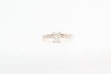 Yellow Gold Radiant Lab Grown Diamond Engagement Ring with Hidden Halo