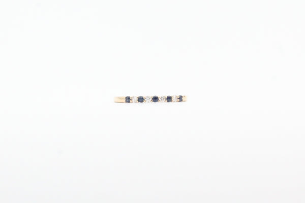 Yellow Gold Alternating Sapphire and Diamond Band