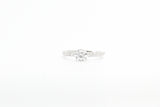 White Gold Round Lab Grown Diamond Engagement Ring with Hidden Halo