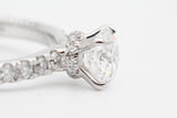 White Gold Round Lab Grown Diamond Engagement Ring with Hidden Halo