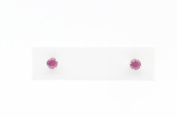 White Gold Ruby Earrings