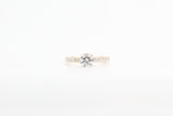 Yellow Gold Round Lab Grown Diamond Engagement Ring with Hidden Halo